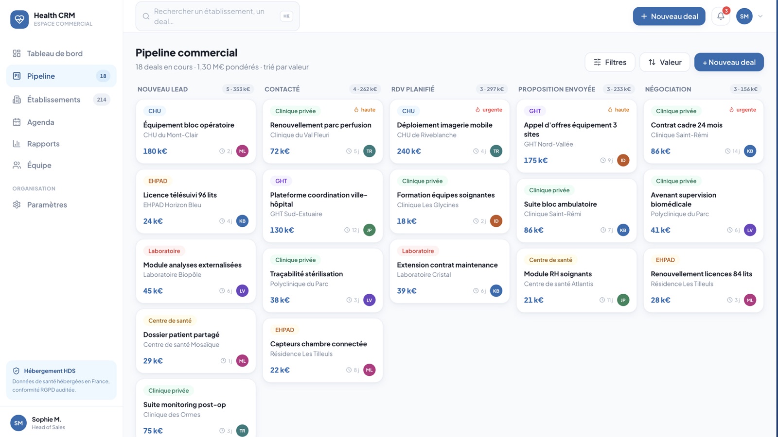 Health CRM - capture 1